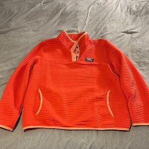 L.L. Bean Bright Orange Quilted Pullover